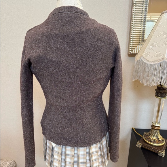 Giorgio Armani Chocolate Button-Up Cardigan - Picture 5 of 7